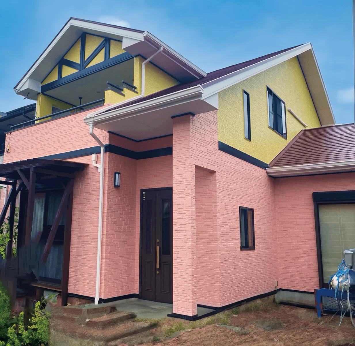 鮮やかでかわいらしい家